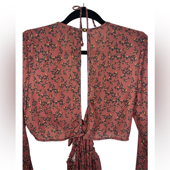 Revolve Burgundy Leopard Maxi Dress - Medium - Picture 7 of 8